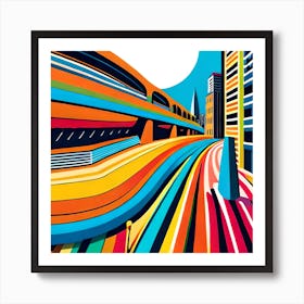 London Skyline, Color Street, Quirky City, Funky Art Print Art Print