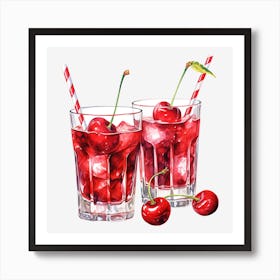 Cherry Cocktail Art Print