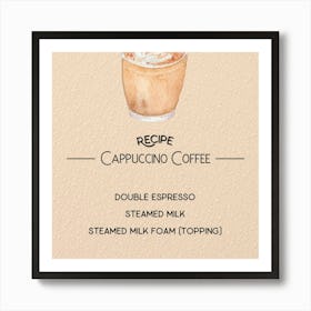 Cappuccino Coffee 1 Art Print