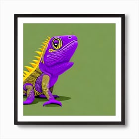 Purple Iguana Art Print