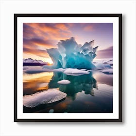 Iceberg At Sunset 8 Art Print