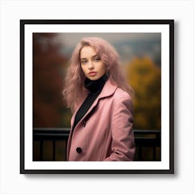 Girl with the pink hair Art Print