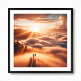 Sunrise Over The Clouds Art Print