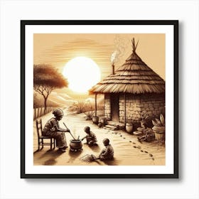 African Village Art Print