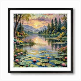 Lily Pond 1 Art Print