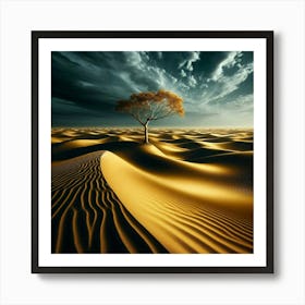 Lone Tree In The Desert 12 Art Print