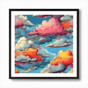 Pop Art graffiti Cloudy sky Art Print