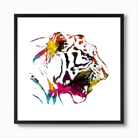 A Nice Tiger Art Illustration In A Painting Style 01 1 Art Print