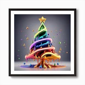Colorful Christmas Tree Art Print