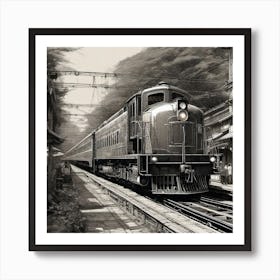 Train On The Tracks 4 Art Print