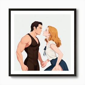 Kissing Couple 18 Art Print