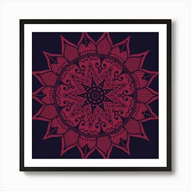 Pink Flower mandala  Art Print