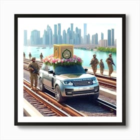 Land Rover On The Tracks Art Print