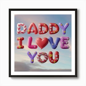 A 3d Render Of The Text Daddy I Love You The Text P5ceuxc2rnobqiktlgh7ca Ydgwa5fwsys0mahak Oddq Art Print