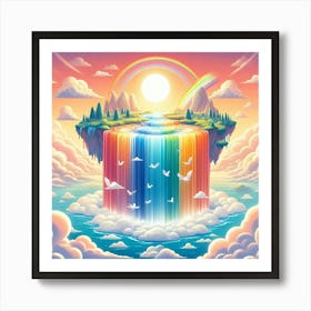 Rainbow Waterfall Art Print