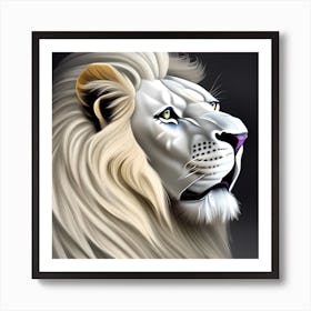 Majestic White Lion 1 Art Print