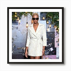 Captivating Representation Of An Elegant Light Skinned African Woman Dressed In A Chic Mini Coat D Art Print