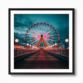 Ferris Wheel At Dusk Art Print