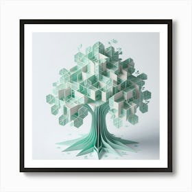 Minimalist origami tree 2 Art Print