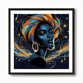 Astranovae Celestial Portrait Art Print