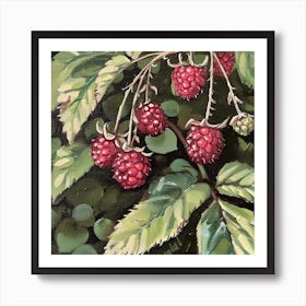 Raspberries Fairycore Painting 2 Art Print