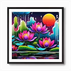 Lotus Flower Painting 8 Art Print