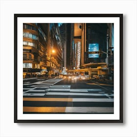 Hong Kong City At Night Art Print