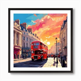 London Bus Painting Art Print