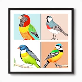 Four Birds Art Print