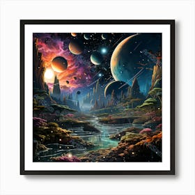 Planets Fly3 Art Print