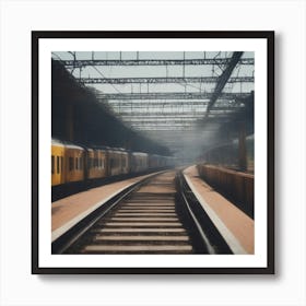 Train Station - Train Stock Videos & Royalty-Free Footage 1 Art Print