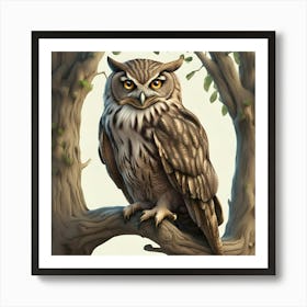 Owl In The Tree Art Print