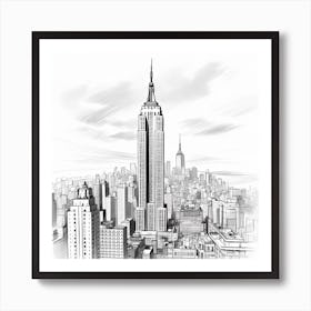 Empire State Building In New York City 1 Art Print