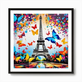 Paris With Butterflies 153 Art Print