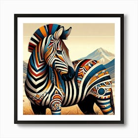 Tribal African Art zebra 3 Art Print