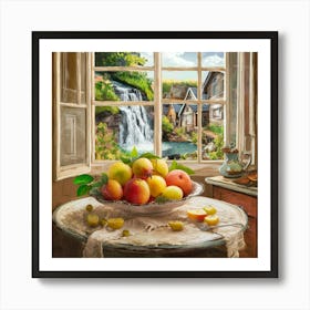 Waterfall By The Window Art Print