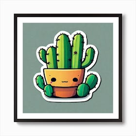 Mexico Cactus Sticker 2d Cute Fantasy Dreamy Vector Illustration 2d Flat Centered By Tim Bur (14) Art Print