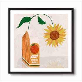 Orange Juice Square Art Print