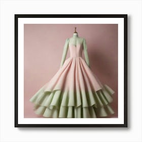 Pink And Green Dress1 Art Print