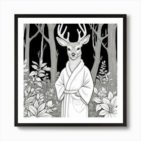 Deer In The Woods 101 Art Print