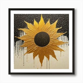 Golden Sun flower Art Print