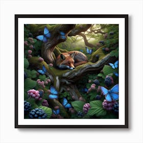 Fox In The Forest 1 Art Print