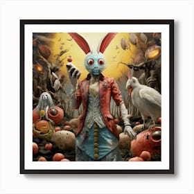 Rabbit With An Egg Art Print