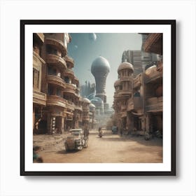 Futuristic City 345 Art Print