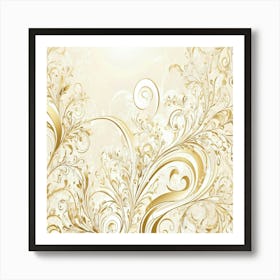 Gold Floral Background 1 Art Print