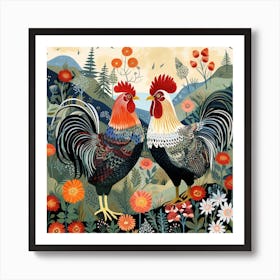 Bird In Nature Rooster 5 Art Print