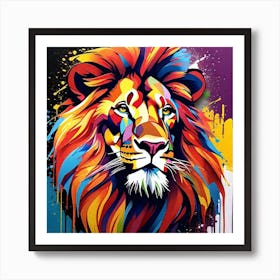 Colorful Lion 10 Art Print