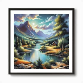 Lake In The Mountains 3 Art Print