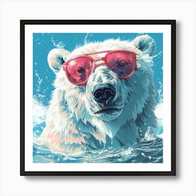Polar Bear In Sunglasses 1 Art Print