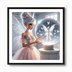 Fairy Princess & the Snow Globe 2 Art Print